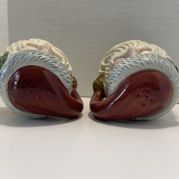 Fitz and Floyd OCI Salt & Pepper Shaker Set Santa Claus Christmas Holiday VTG - Picture 6 of 13